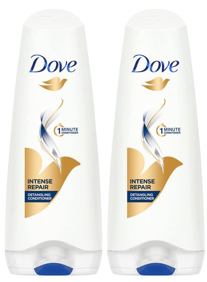 دوف بلسم دوف المكثف لإصلاح الشعر برائحة الزهور، 175 مل، مع مكونات الكيراتين النشطة لتنعيم الشعر الجاف والمجعد - ترطيب عميق للشعر التالف للرجال والنساء (عبوتان) - Image 1